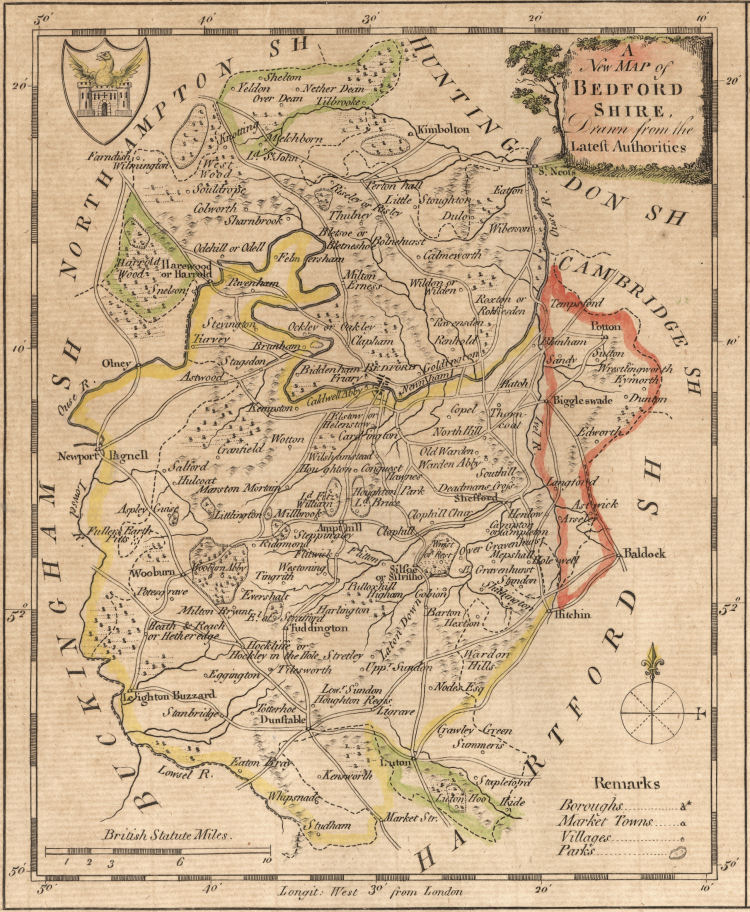 Hertfordshire Genealogy Maps Bowen's Map of Hertfordshire 1759